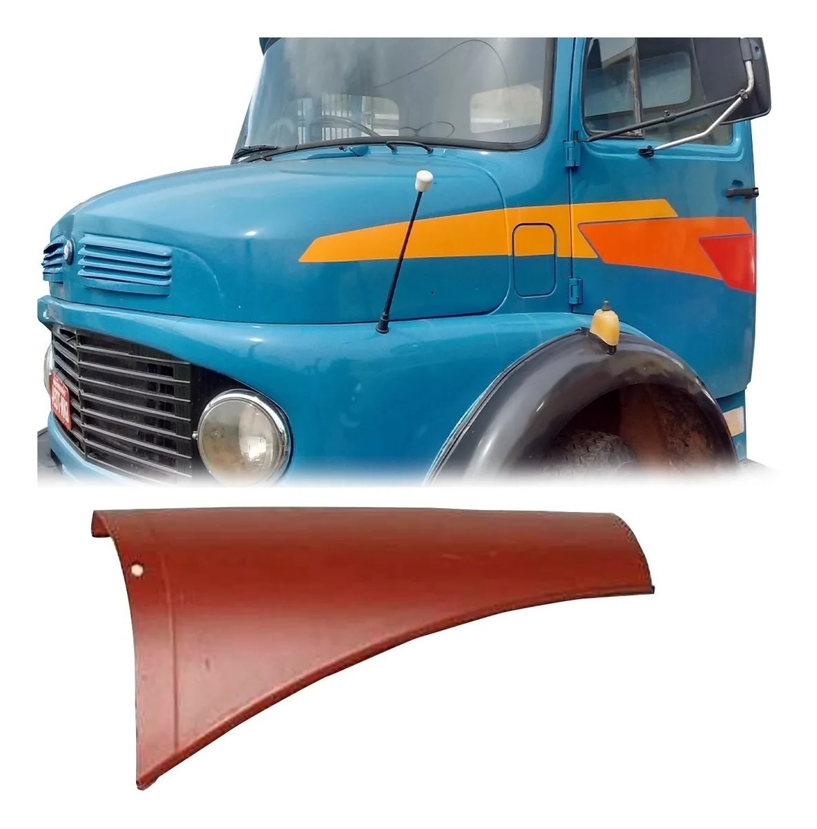 Chapa Lateral Paralama Caminhão Mercedes-Benz 1113 2213, 1969 a 1988 Lado Esquerdo