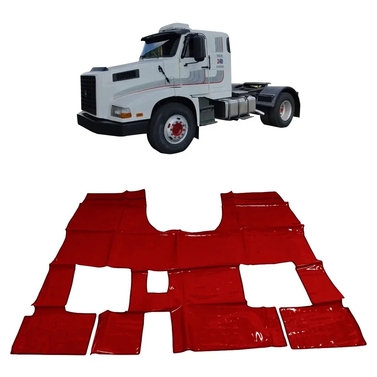 Tapete Verniz Caminhão Volvo 340 Power 1989 a 1992 - Vermelho