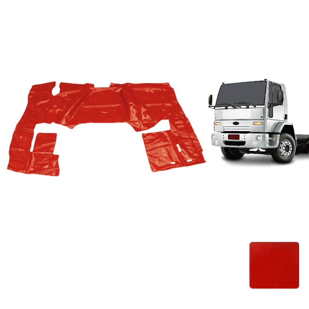 Tapete Verniz Caminhão Ford Cargo com Capo - Vermelho