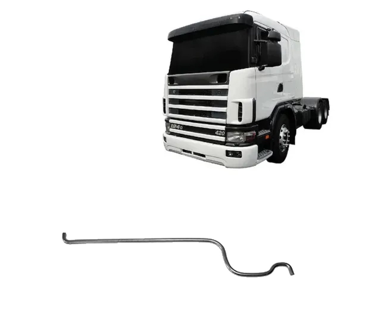 Varão Fechadura Porta Caminhão Scania 124 Após 1998 - Curvo - 1306950