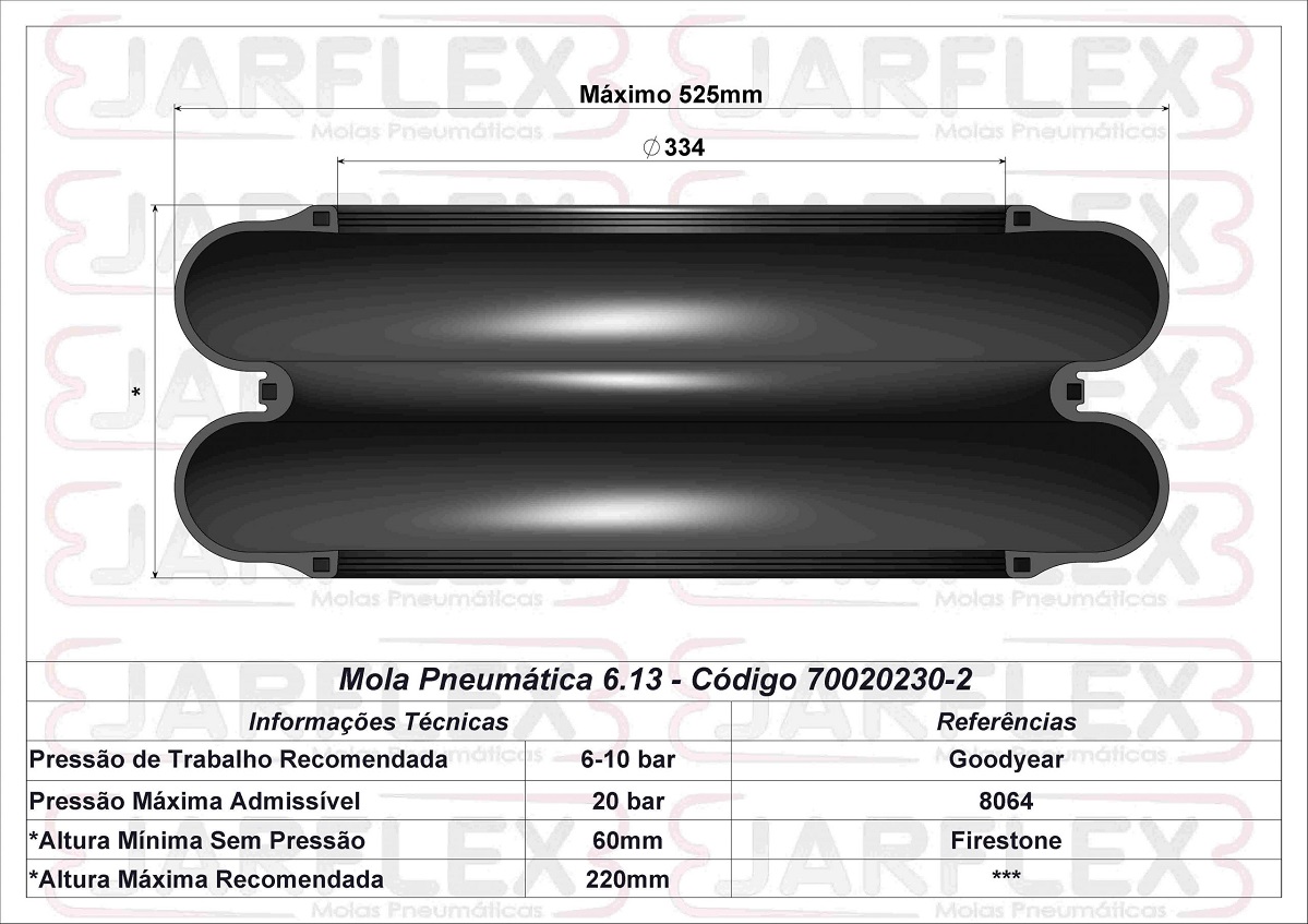 Bolsa Suspensor Encaixe Carreta Guerra Jost - Com Aba 334mm