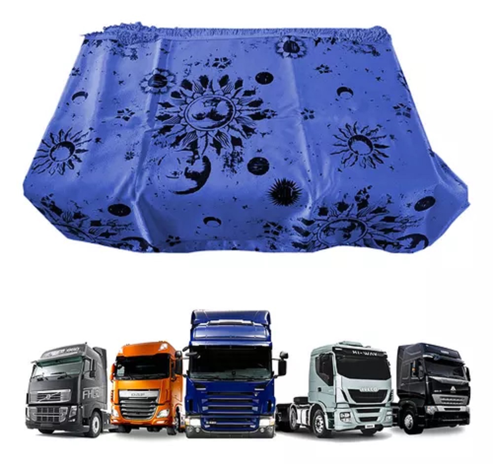 Cortina Cetim 7 Metros Sem Bando - Azul