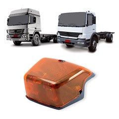 Lanterna Lateral Estribo Caminhão Mercedes-Benz Lado Direito - Laranja