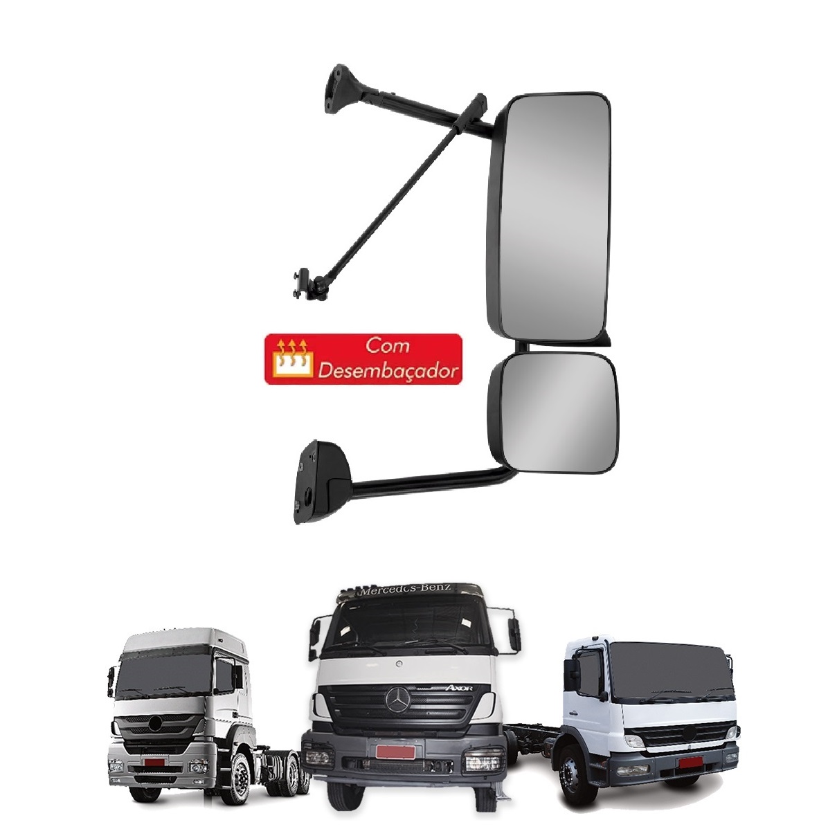 Retrovisor Caminhão Mercedes-Benz Axor Atego Com Desembaçador Lado Direito - A9588101716