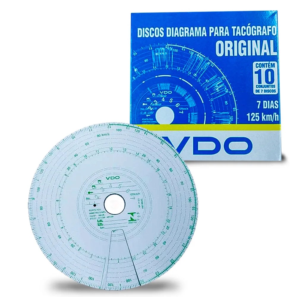 Disco Tacografo Semanal 125 Km 10 Jogos - VDO