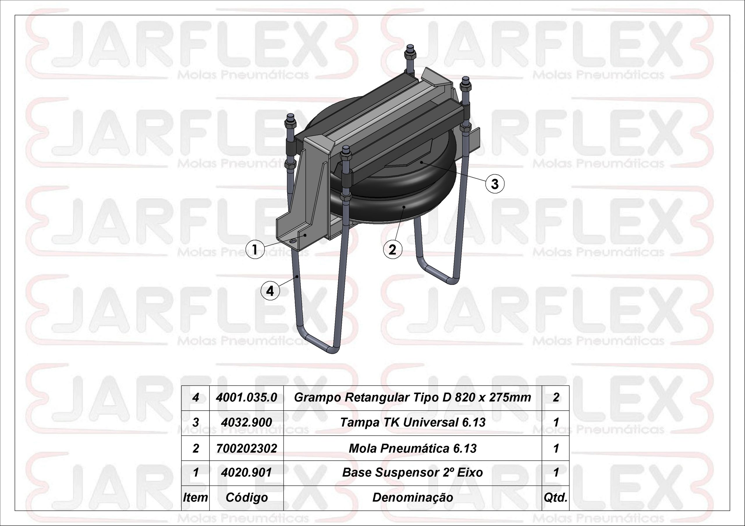 Suspensor Pneumático Truck - Bolsa Pequena - Encaixe