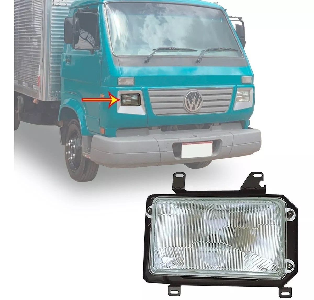 Farol Principal Caminhão Volkswagen 8.150 Após 2000 Lado Esquerdo Orgus - 2RD941007 Farol Principal Caminhão Volkswagen 8.150 Após 2000 Lado Esquerdo Orgus - 2RD941007