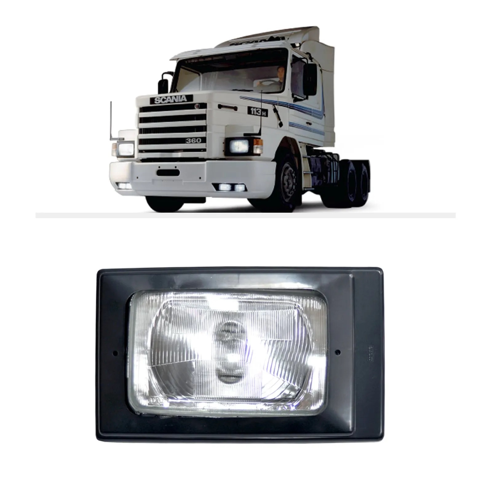 Farol Caminhão Scania 112, 113 1981 a 1998 Direito/Esquerdo - 527838 (FS-55PL