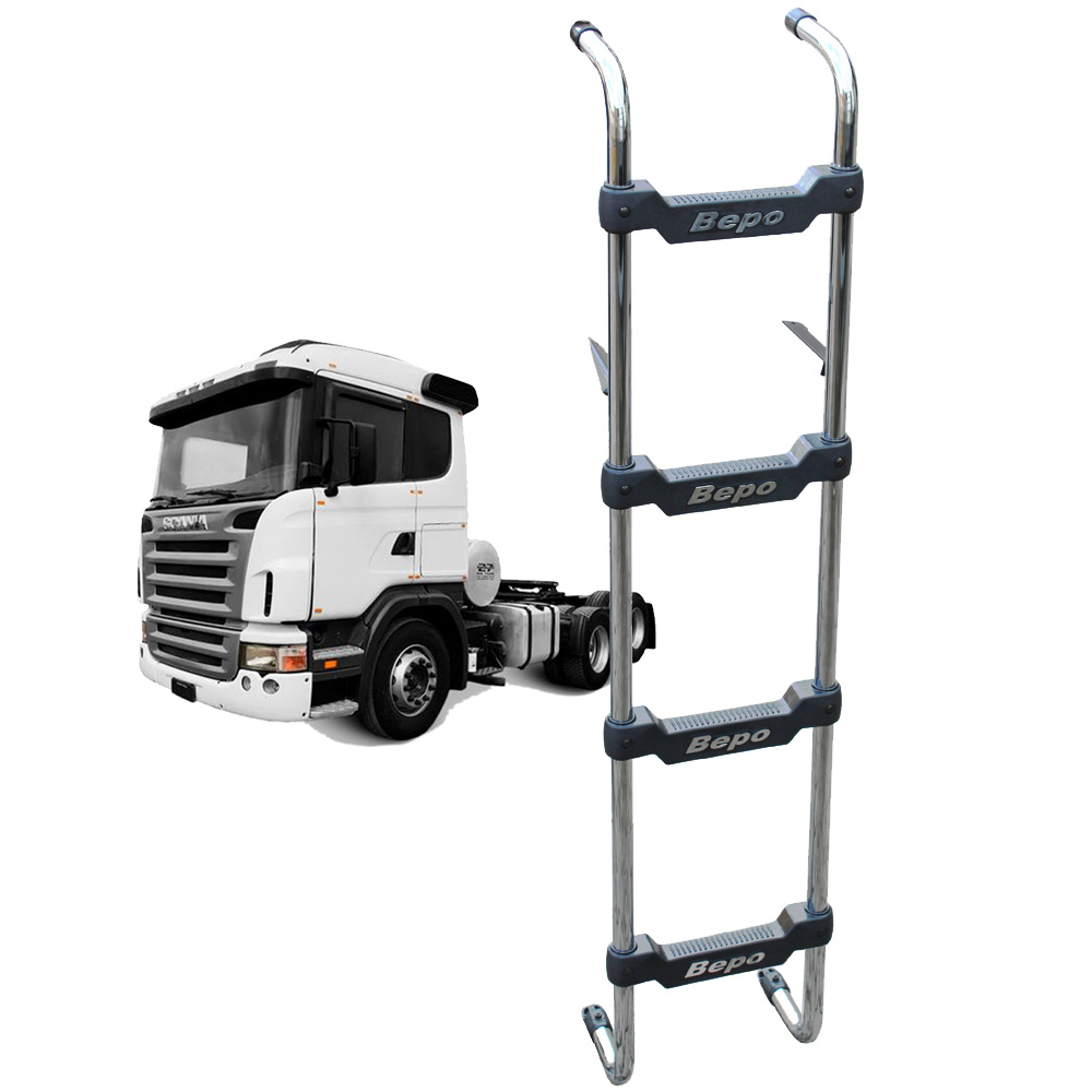 Escada Cabine Traseira Caminhão Scania 124 Após 1998 Cromada