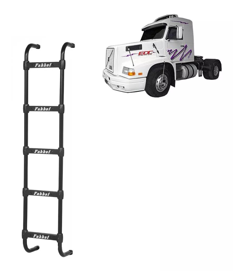 Escada Cabine Caminhão Volvo EDC Preta - 5 Degraus