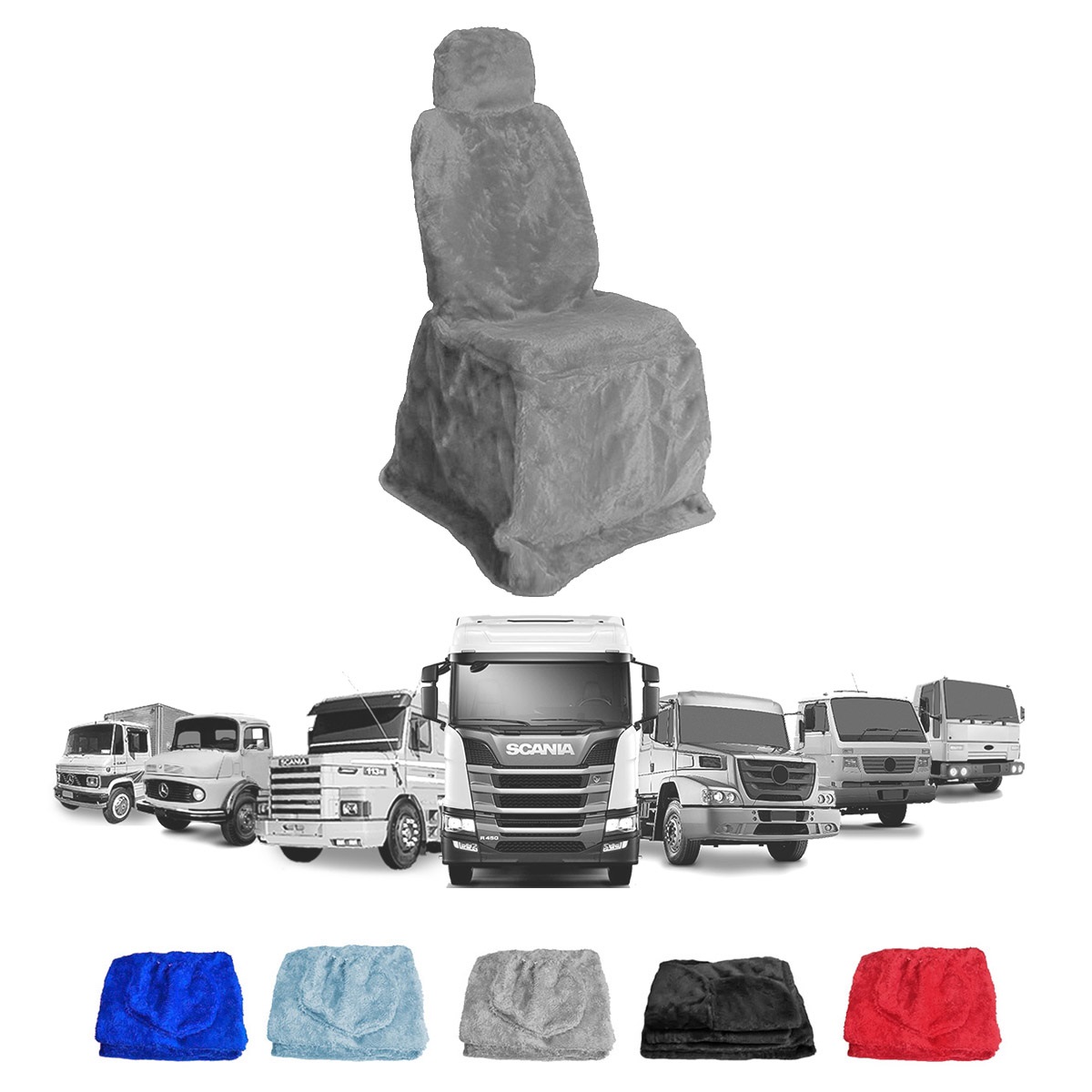 Capa Banco Motorista Longo Cinza - Universal