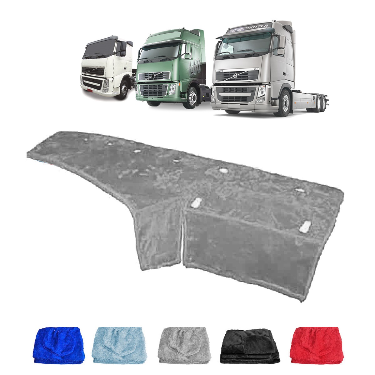 Capa Painel Caminhão Volvo FH Após 2008 Saia Longa - Cinza