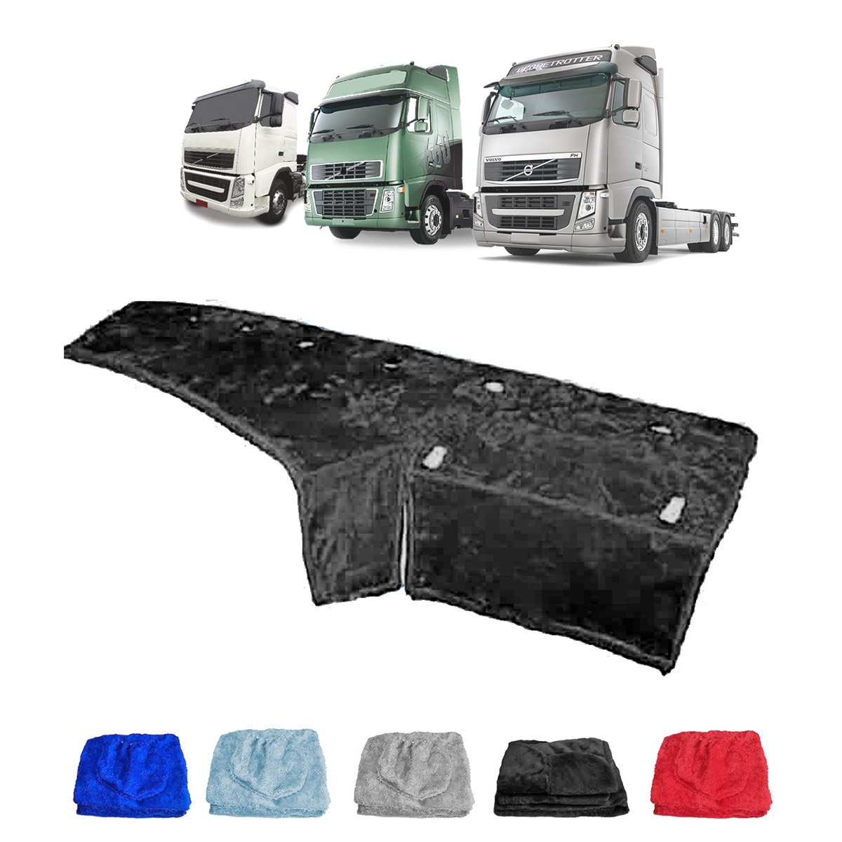 Capa Painel Caminhão Volvo FH Após 2008 Saia Longa - Preto
