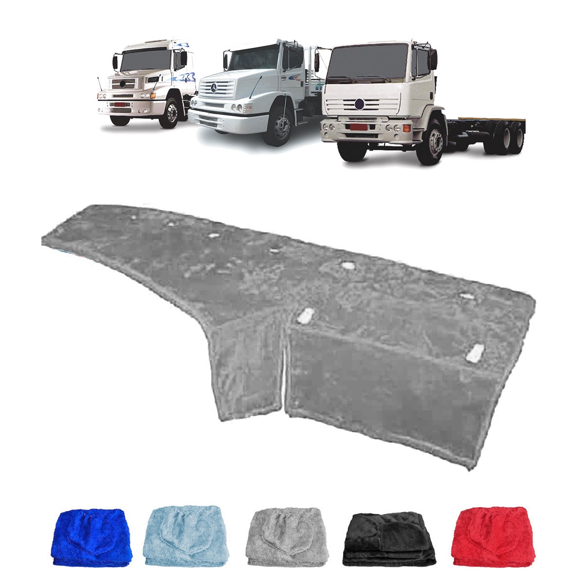 Capa Painel Caminhão Mercedes-Benz 1620 Após 1996 Saia Longa - Cinza