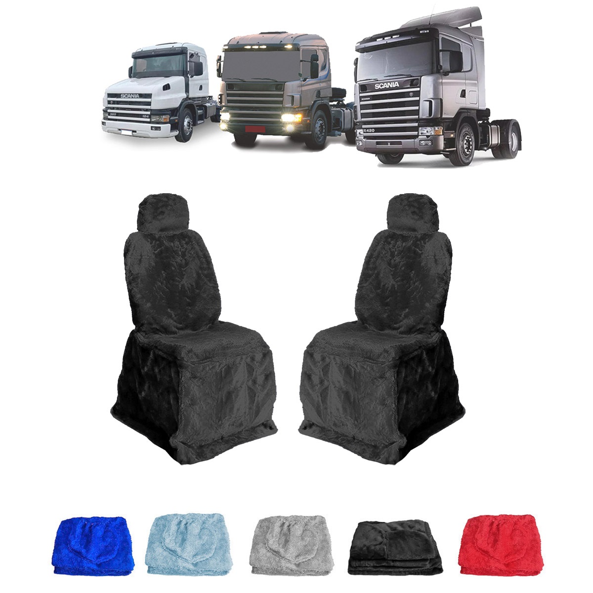 Capa Banco Caminhão Scania 124 Série 4 -  Longo Preto