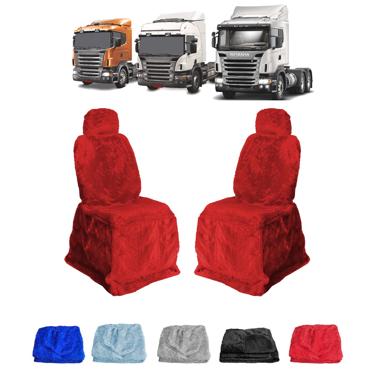 Capa Banco Caminhão Scania 124 Série 5 Longo - Vermelho