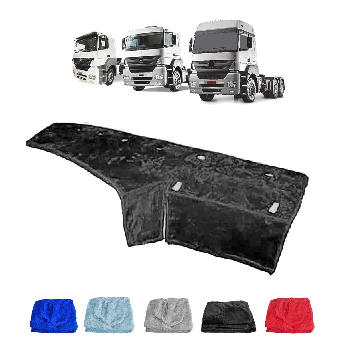 Capa Painel Caminhão Mercedes-Benz Axor Atego Após 2008 Saia Longa - Preta