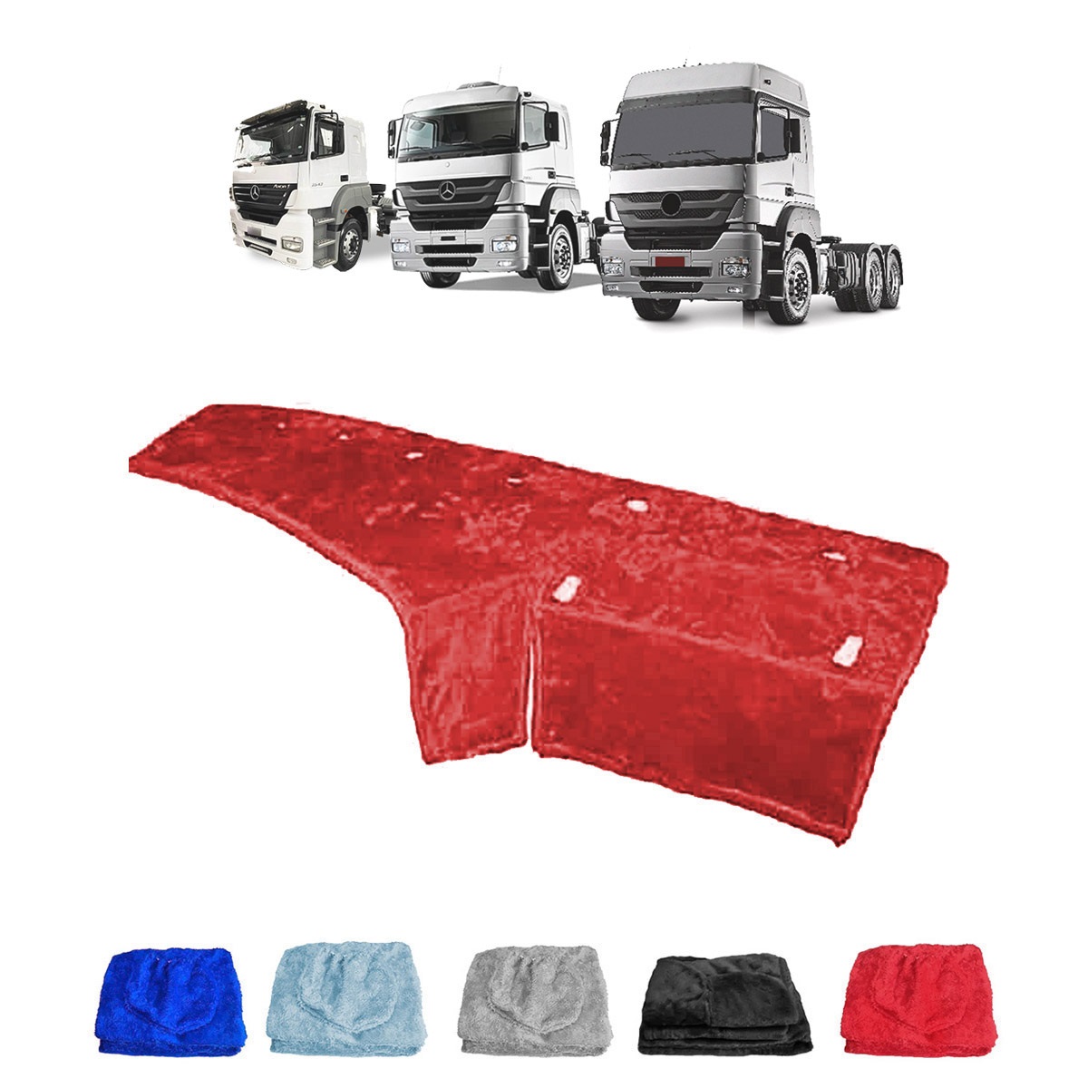 Capa Painel Caminhão Mercedes-Benz Axor Atego Após 2008 Saia Longa - Vermelha
