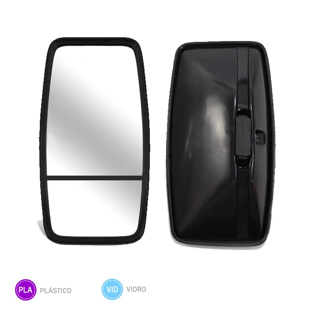 Espelho Retrovisor Caminhão Mercedes-Benz Atron, 1620, Volvo EDC, NL - Lado Esquerdo Bi-focal