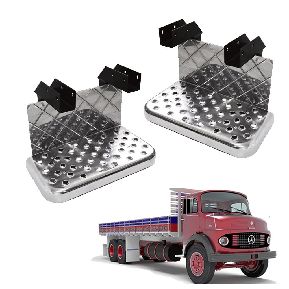 Estribo Pisar Duplo Caminhão Mercedes-Benz 1113 2213, 1969 a 1988 Tipo Escada