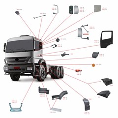 Paralama Dianteiro Cabine + Estribo Mercedes-Benz Axor 1933, 2831 Cabine Simples Lado Direito - 9446660701