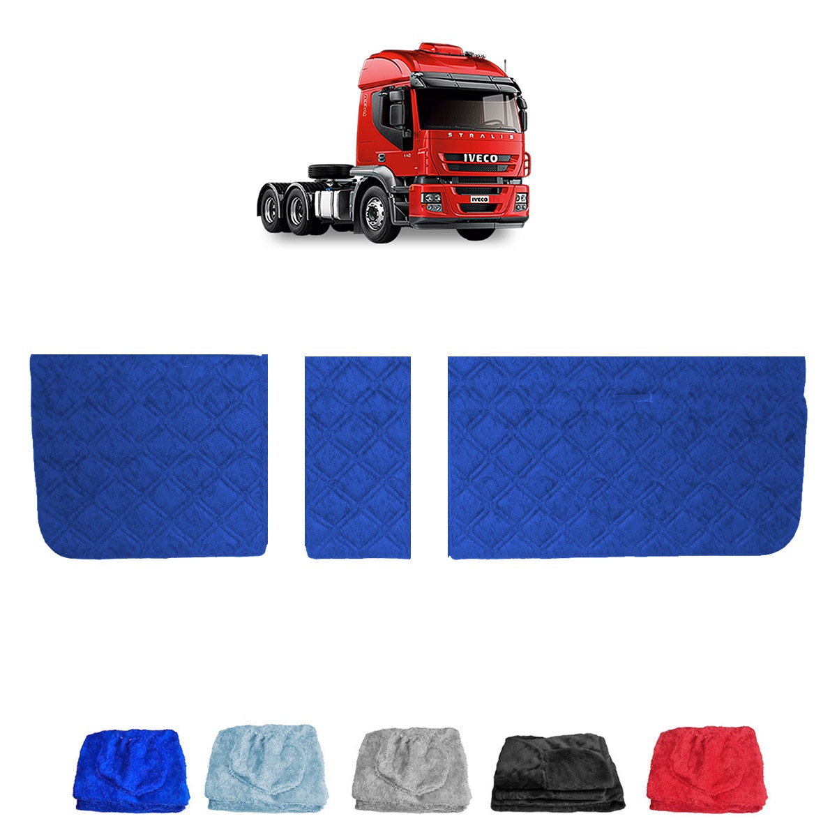 Capa Cama Caminhão Iveco Stralis 3 Peças - Azul