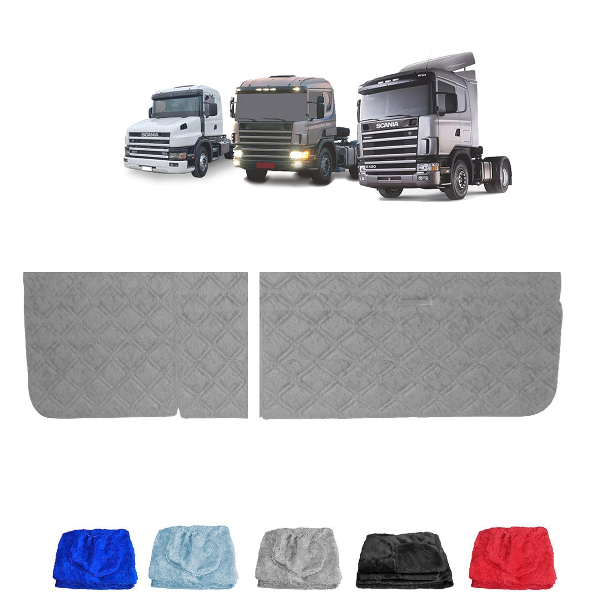 Capa Cama Caminhão Scania 124 Série 4 2 Peças - Cinza