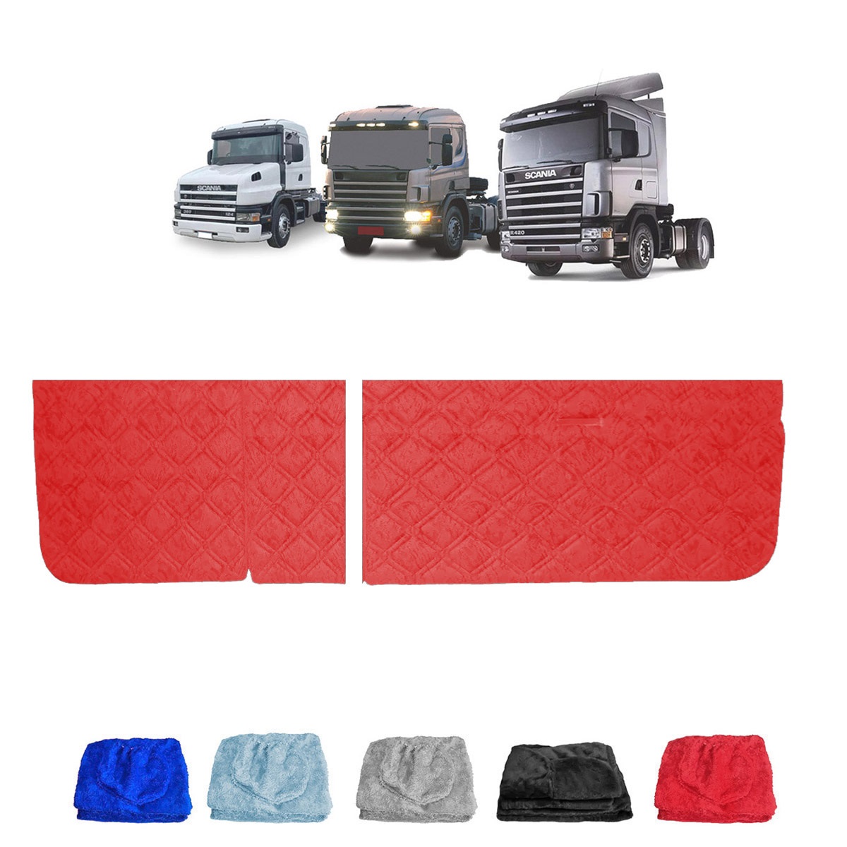 Capa Cama Caminhão Scania 124 Série 4 2 Peças - Vermelha