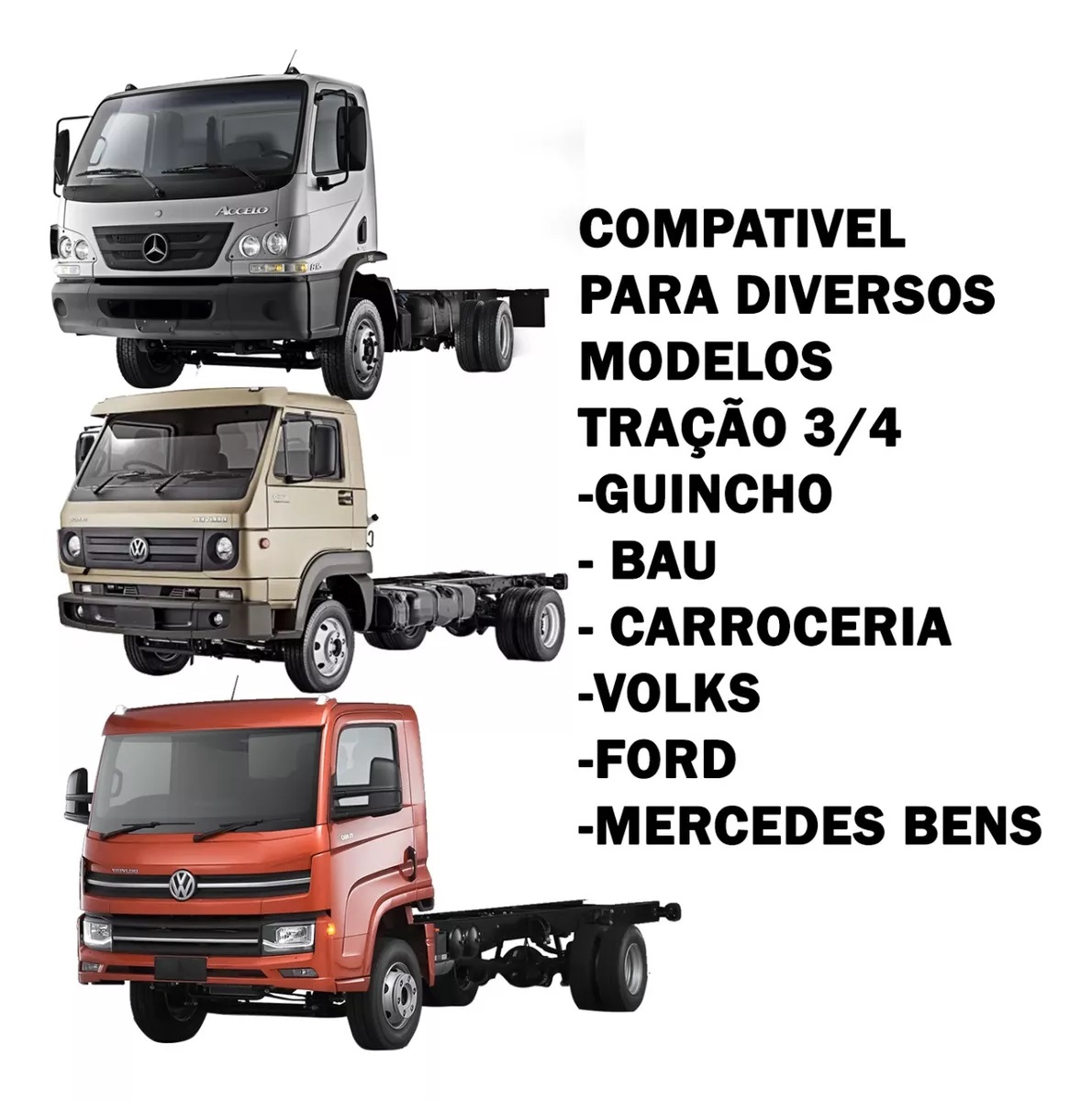 Par Paralama Tração Utilitarios Baú - Modelo Facchini 3/4 (Três Quartos)