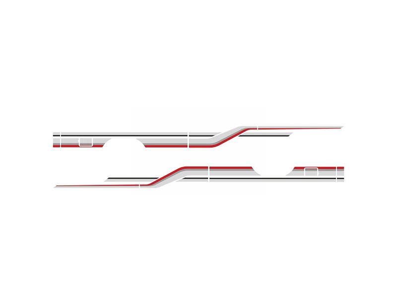 Faixa Decorativa Chevrolet D-20, D-40 1990 Vermelha, Brancoa e Preta - Cabine Simples