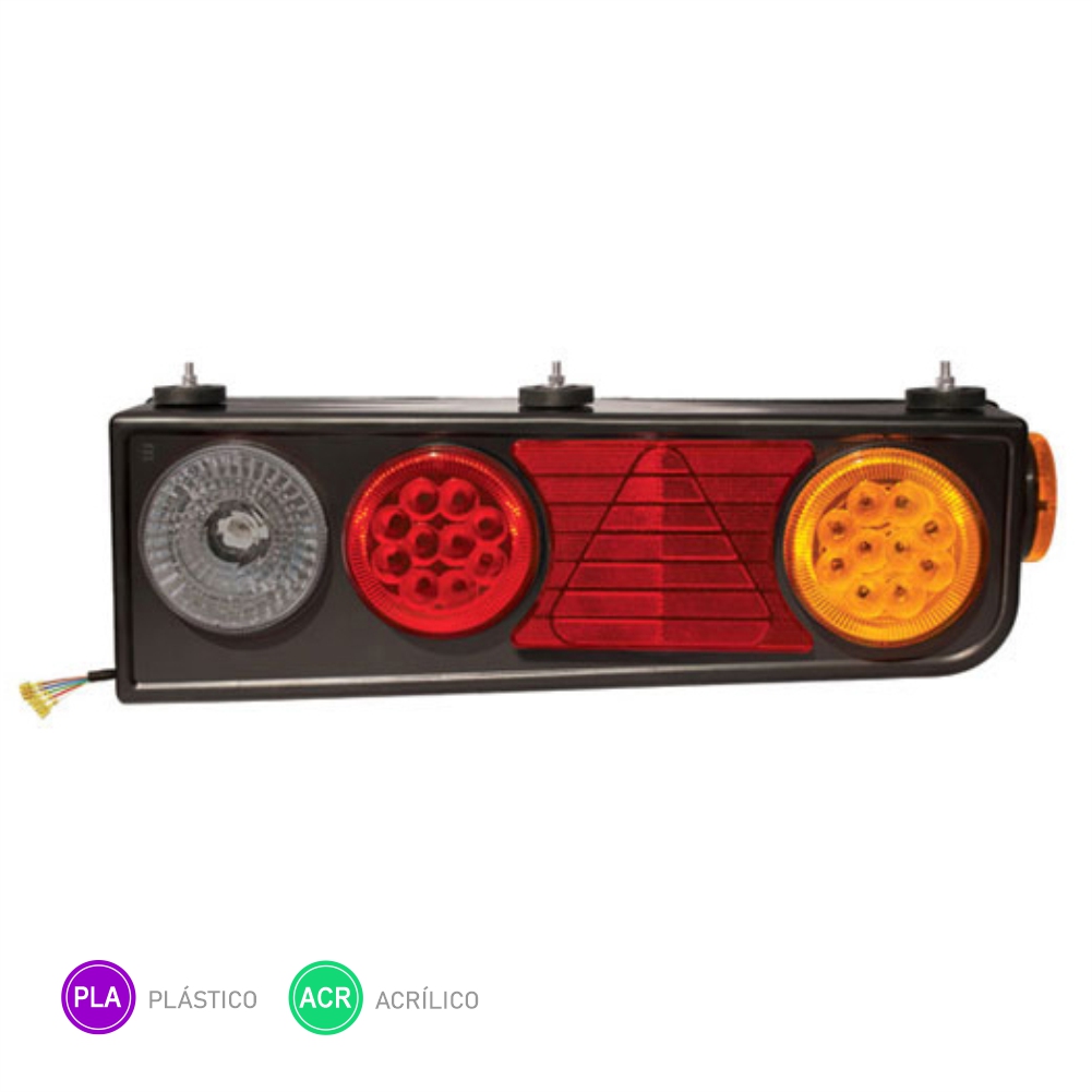 Lanterna Carreta Randon 2000 LED (Com Triangulo) Lado Direito 24 Volts