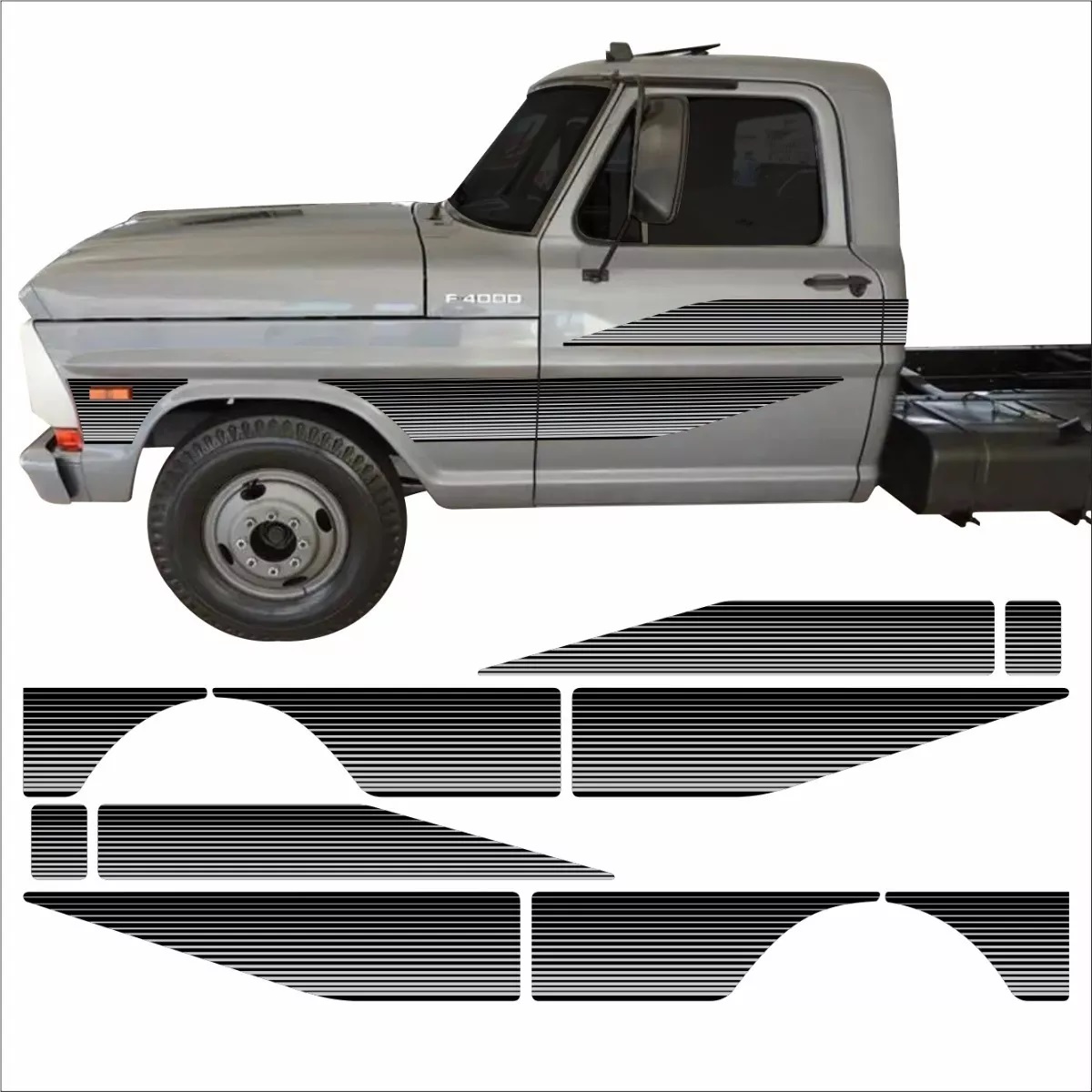Faixa Decorativa Ford F-4000 Até 1989 - Prata Faixa Decorativa Ford F-4000 Até 1989 - Prata