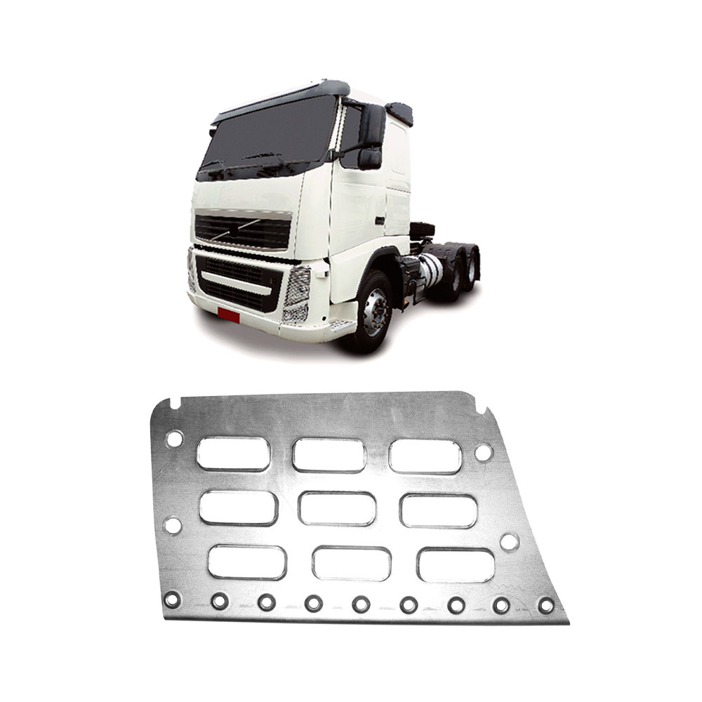 Estribo Pisar Caminhão Volvo FH 2004 a 2014 Inferior ou Meio Cromado Esquerdo - 20360788