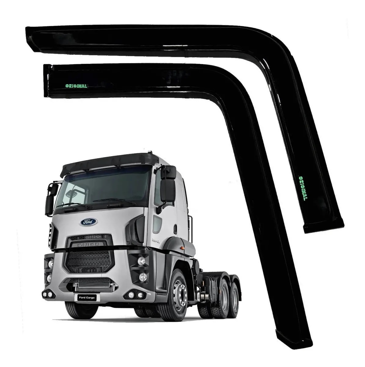 Par Calha Chuva Caminhão Ford Cargo Após 2011 Longa Fume