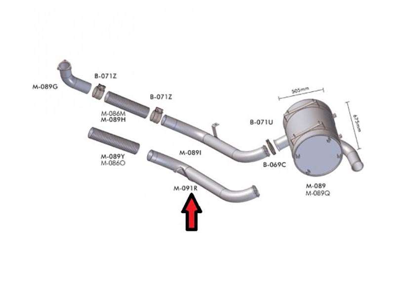 Tubo Intermediario Motor Caminhão Mercedes-Benz 1634Ls 4.12 Pols - 6954907025