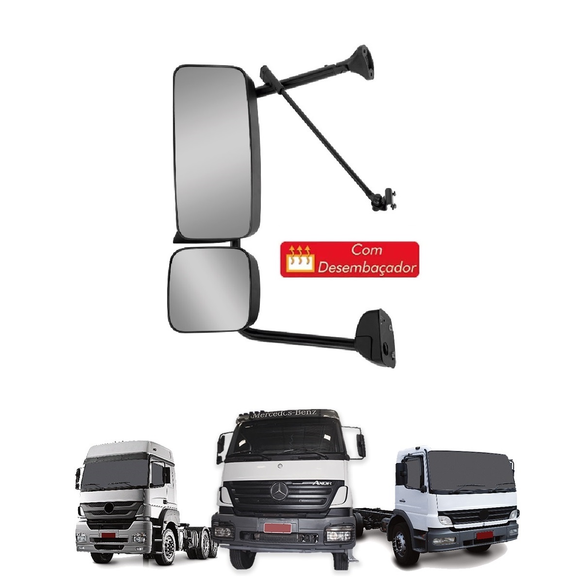 Retrovisor Mercedes-Benz Axor Atego Com Desembaçador Lado Esquerdo - A9588102116 Retrovisor Mercedes-Benz Axor Atego Com Desembaçador Lado Esquerdo - A9588102116