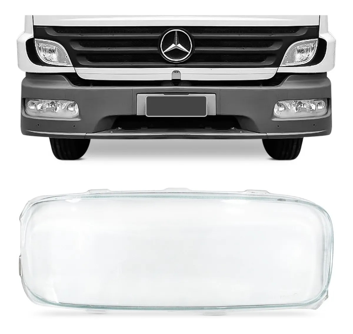 Vidro Farol Caminhão Mercedes-Benz Atego após 2010 (Liso) Lado Direito - 8264510