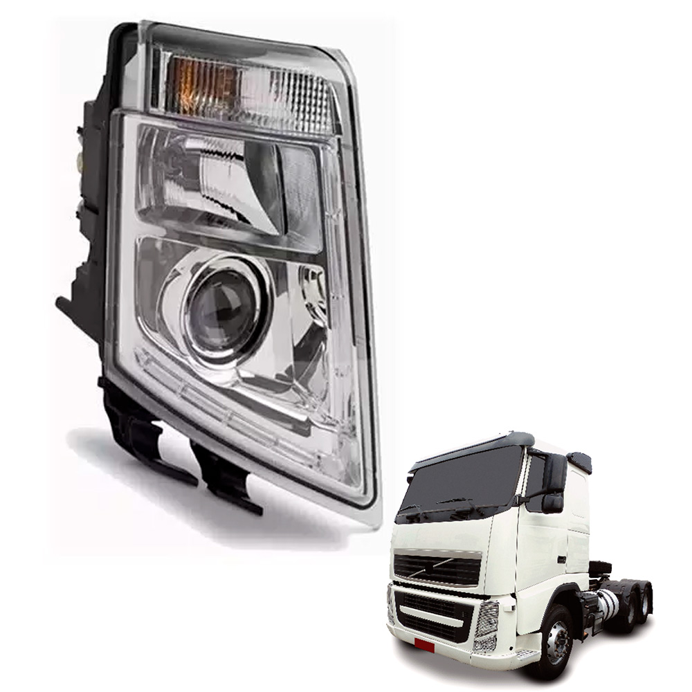 Farol Principal Caminhão Volvo FH 2010 até 2015 LED  Lado Esquerdo- 21035638