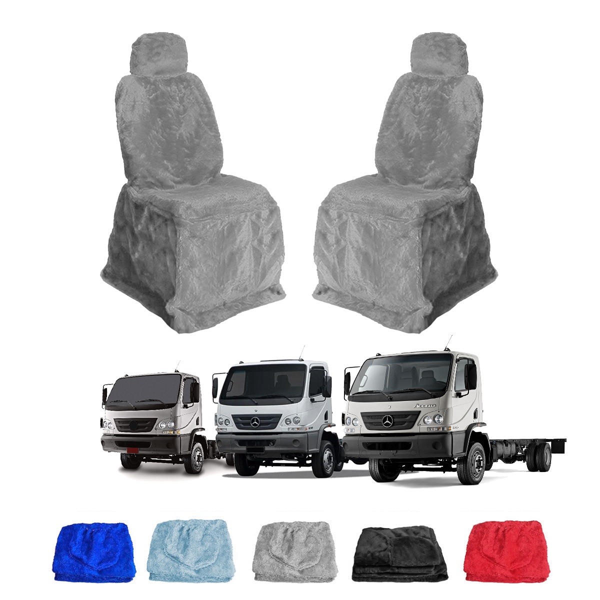 Capa Banco Caminhão Mercedes-Benz Accelo Após 2005 Longo Cinza