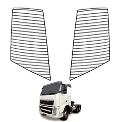 Par Grade Protetora Farol Caminhão Volvo FH-12 FH-16 Após 2010 Cromado