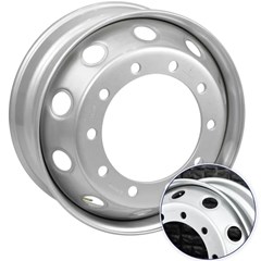 Roda Disco Pneu Sem Câmara 10 Furos - 7,5 X 22,5 Pneu 275 (Suspensys) - Ferro