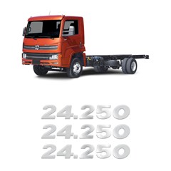Emblema Identificação Resinado Caminhão Volkswagen 24.250 - 3 Peças