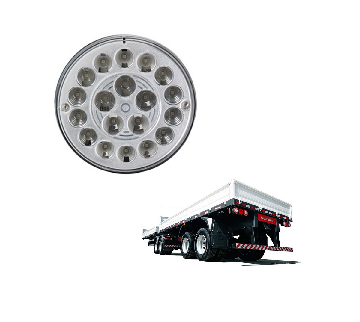 Lanterna Carreta Facchini Avulsa LED Cristal - Freio, Meia Luz e Ré