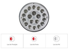 Lanterna Carreta Facchini Avulsa LED Cristal - Freio, Meia Luz e Ré