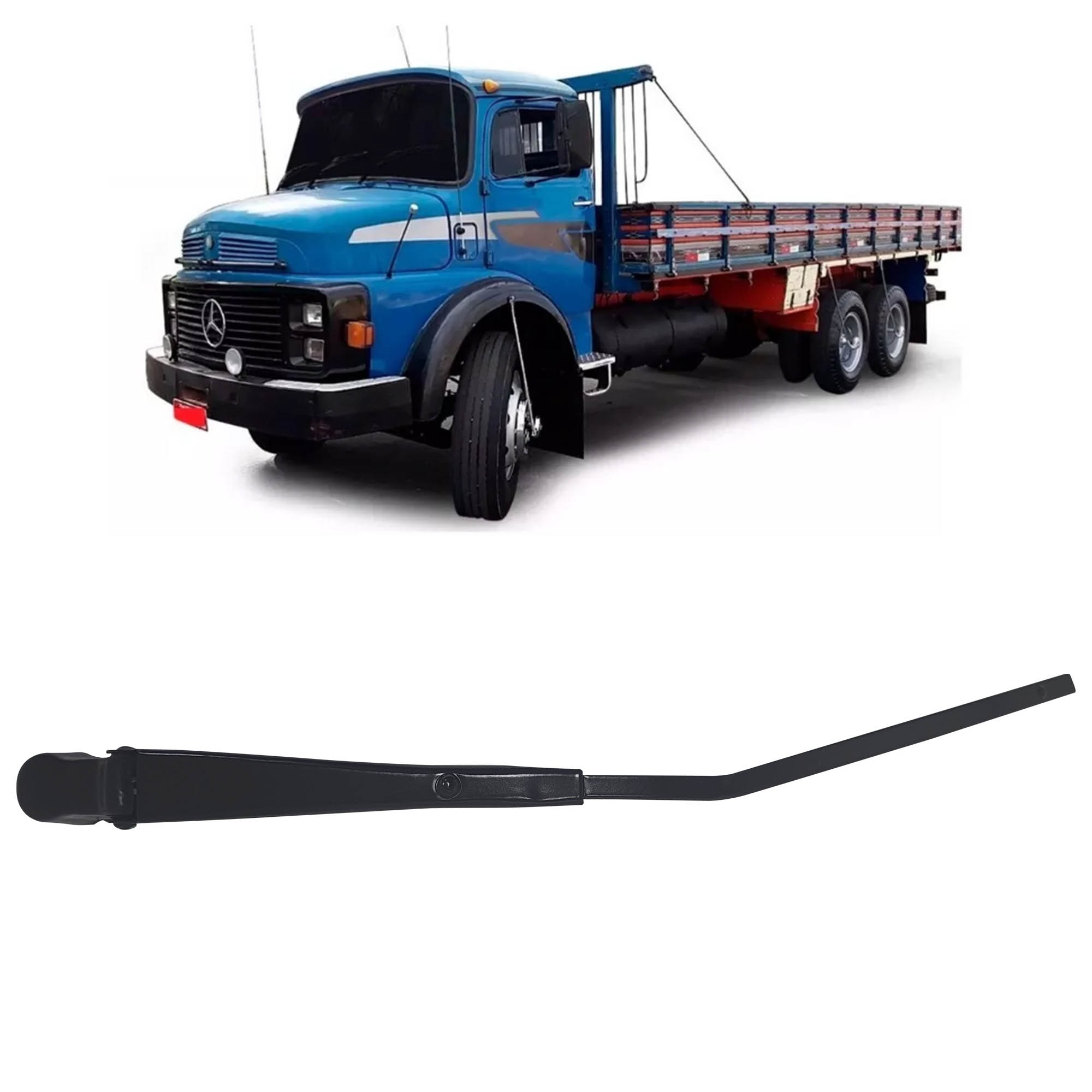 Braço Limpador Parabrisa Caminhão Mercedes-Benz 1113 1934, 1969 a 1988 Curvo