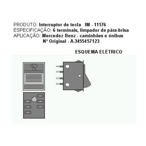 Chave Tecla Limpador Parabrisa Mb 1113/2213 82/88 - 3455457123