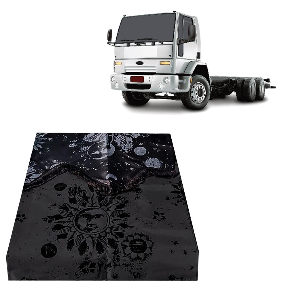 Cortina Caminhão Ford Cargo Especial C/ Estampa Completa 3 Peças Preta