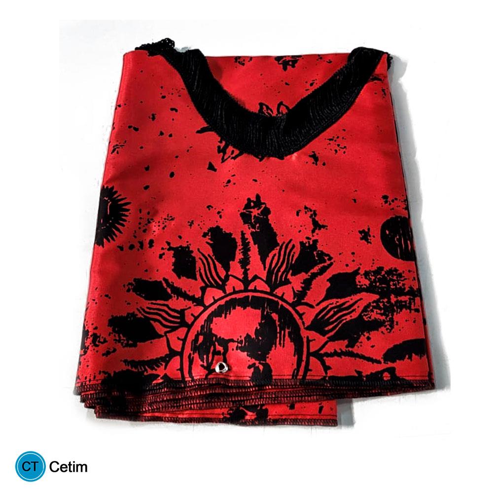 Cortina Caminhão Volkswagem Constellation Cabine Baixa Especial Com Estampa 3 Pecas - Vermelha