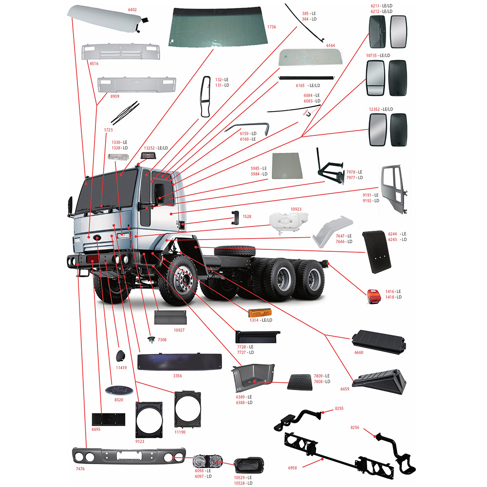 Estribo Caminhão Ford Cargo 2622  Após 2000 (1 Degrau) Canavieiro Lado Direito - 1C456820044BCXWA