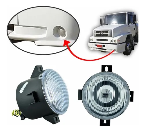 Farol Auxiliar Caminhão Mercedes-Benz 1620, 1938 Após 96 110mm (F-199) - A6448205756